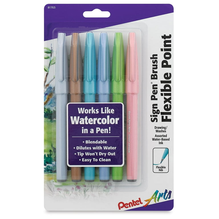 Sign Pen Brush Flexible Point Marker Pen, Fine Brush Tip, Assorted Colors, Dozen Sign Pen Brush Flexible Point Marker Pen, Fine Brush Tip, Assorted Colors, Dozen