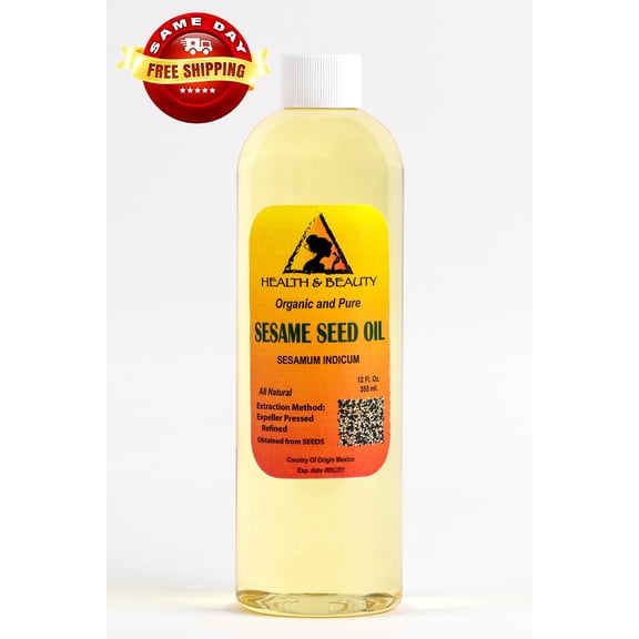 SESAME OIL REFINED ORGANIC CARRIER EXPELLER PRESSED 100% PURE 24 OZ
