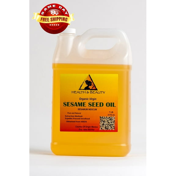 SESAME OIL UNREFINED ORGANIC CARRIER EXPELLER PRESSED VIRGIN RAW PURE 7 LB