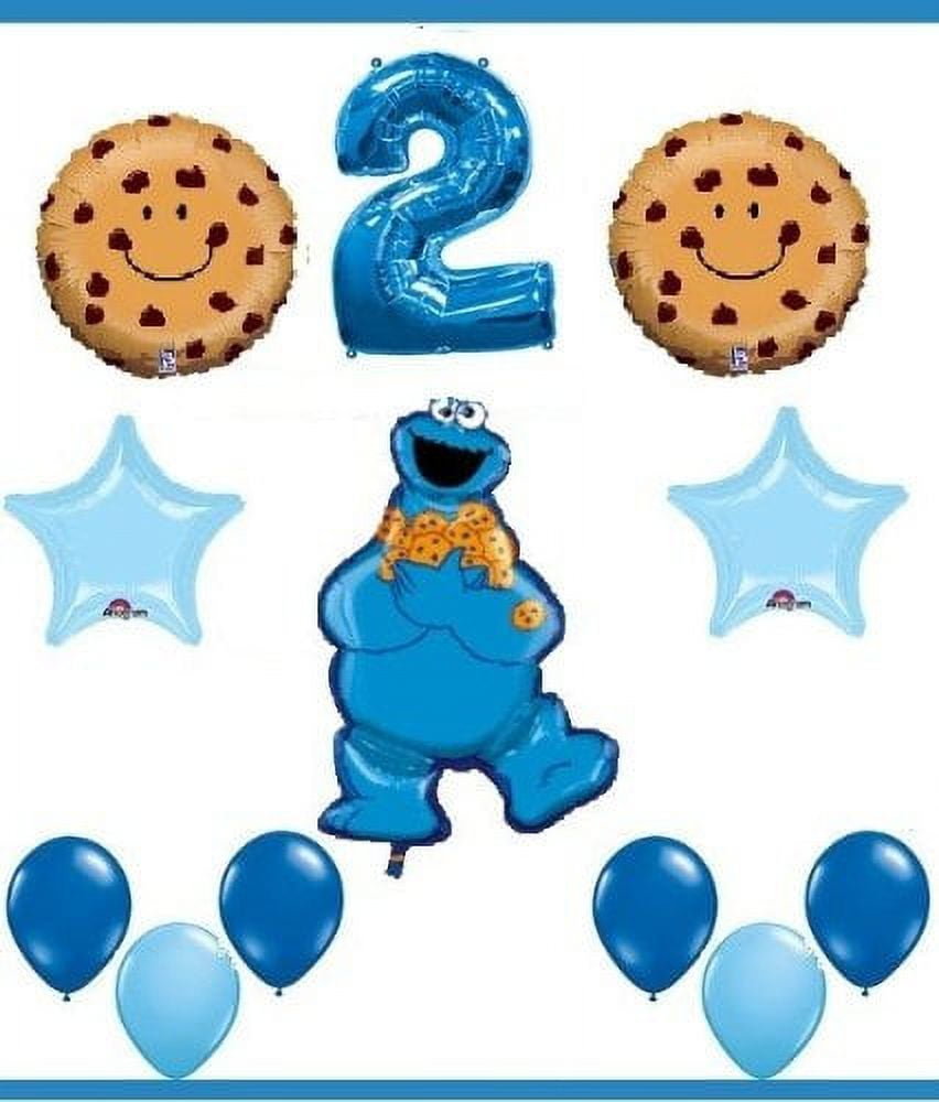 SESAME STREET COOKIE MONSTER SECOND birthday party supplies balloons 2ND TWO