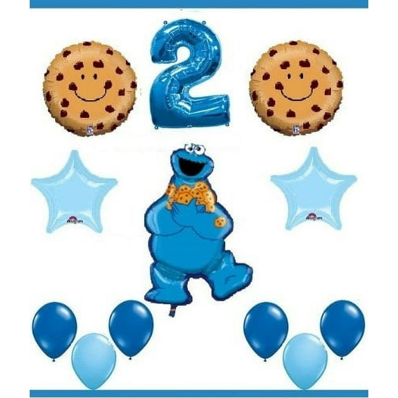 SESAME STREET COOKIE MONSTER SECOND birthday party supplies balloons 2ND TWO