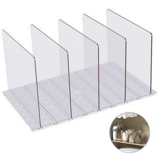 Lishuaiier 2Pack Shelf Dividers for Closets,Clear Acrylic Shelf Divider for Wood Shelves and Clothes Organizer/Purses Separators Perfect for Kitchen