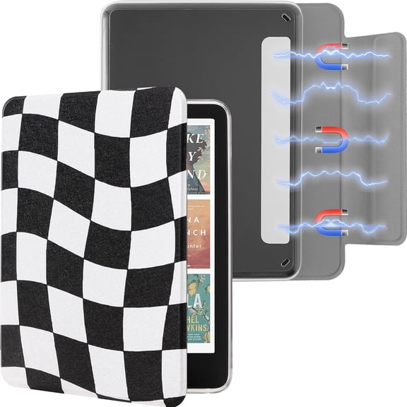 SESENSE Detachable Magnetic Case for 7'' Kindle Paperwhite 12th Gen 2024 and Kindle Colorsoft Signature Edition, Slim PU Shell Cover Case with Auto Wake/Sleep, Dark Blue