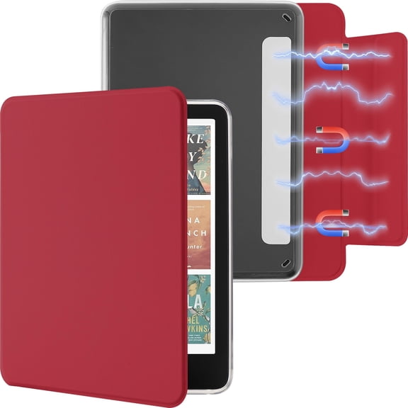 SESENSE Detachable Magnetic Case for 7'' Kindle Paperwhite 12th Gen 2024 and Kindle Colorsoft Signature Edition, Slim PU Shell Cover Case with Auto Wake/Sleep, Leopard