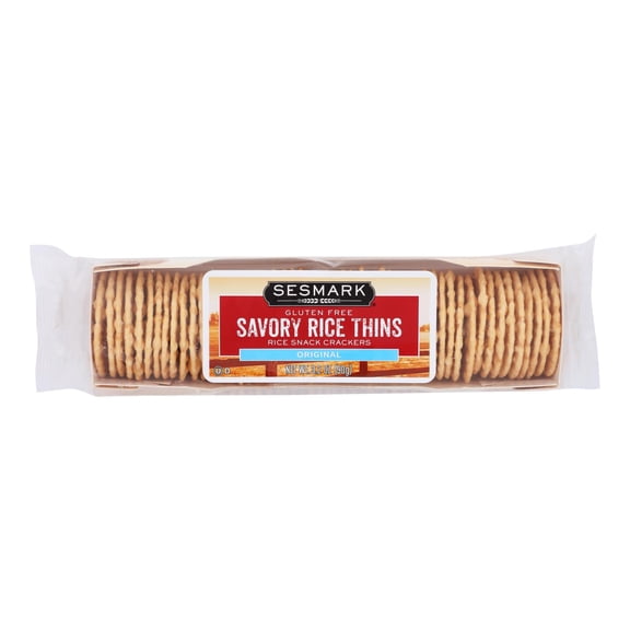 SESMARK - Savory Rice Crisps for Guilt - Free Snacking - 3.2 Oz, Case of 12