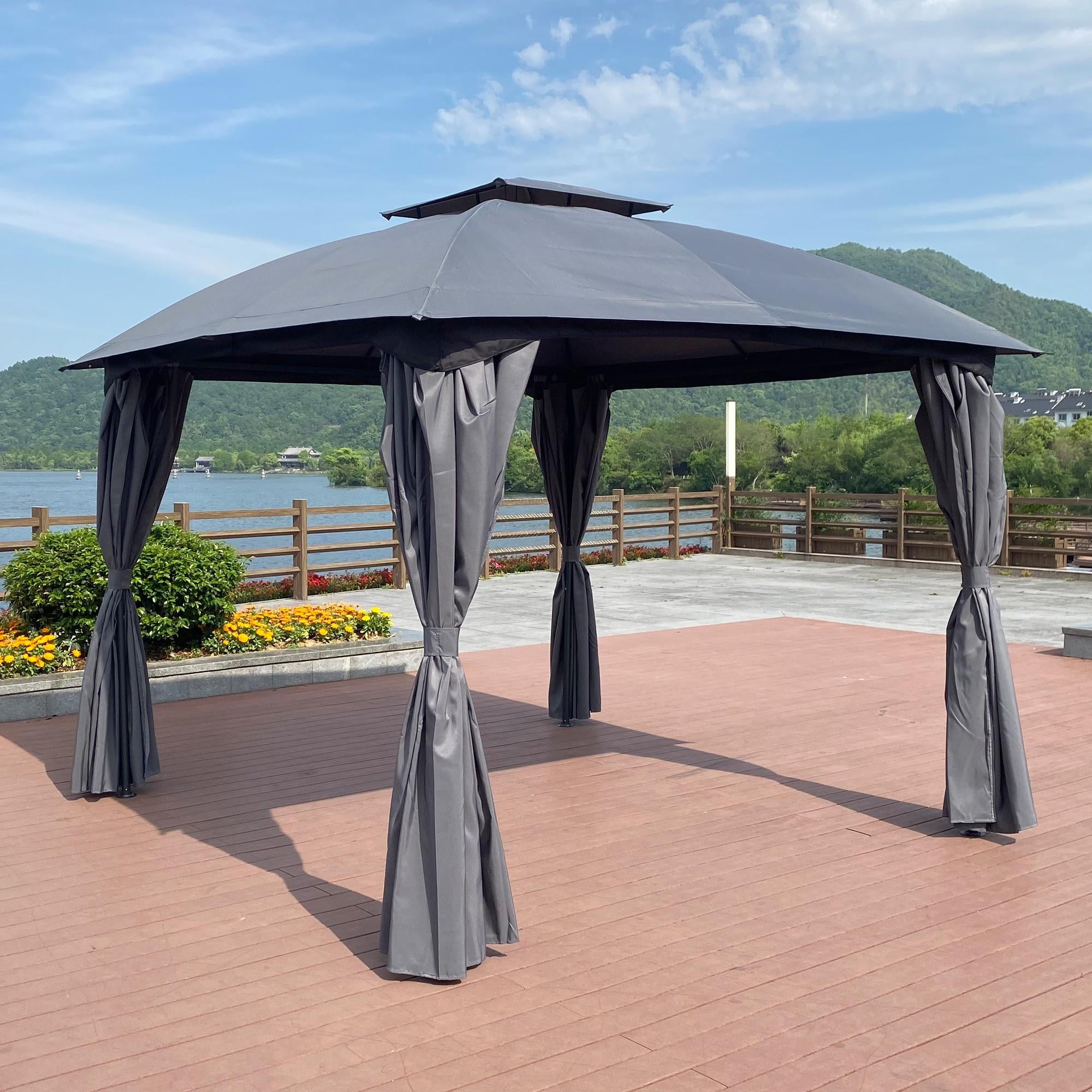 SESSLIFE 10' x 10' Gazebos and Canopies, Outdoor Canopy with Mosquito