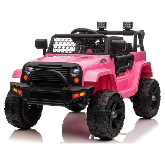 SESSLIFE 12V Kids Ride On Car, Pink Electric Car for Girls, Motorized Riding Toys with Parents Remote Control, LED Lights