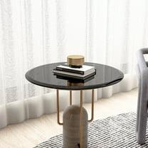 SESSLIFE 24 Inch Round Tempered Glass Table Top, Black Glass 2/5 Inch Thick Beveled Polished Edge with Polished Edge for Dining Table, Patio, Coffee Table, Replacement Glass Top