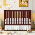 thumbnail image 1 of SESSLIFE 5-In-1 Convertible Crib, Cherry Baby Bed, Converts from Baby Crib to Toddler Bed, Fits Standard Full-Size Crib Mattress(Not Included), 1 of 10