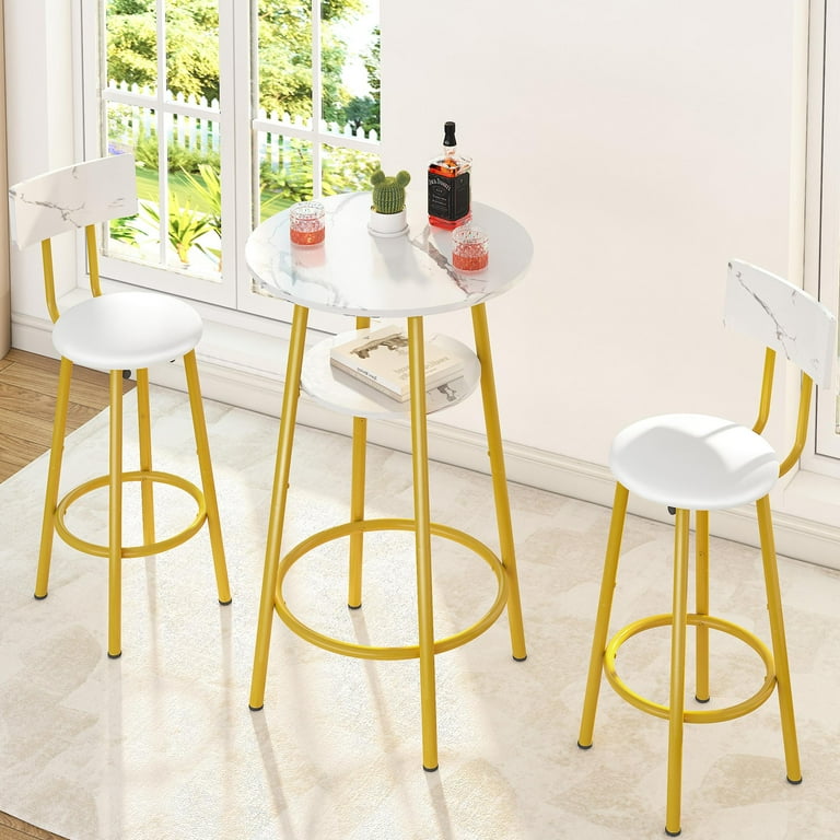 SESSLIFE 3-Piece Counter Height Bar Table Set with Stools, Vintage