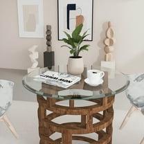 24 Inch Tempered Glass Round Table Top, 2/5" Thick Clear Safety Glass with Polished Edge for Dining Table, Patio, Coffee Table, Indoor Outdoor Use, Replacement Glass Top