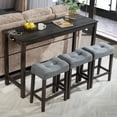 thumbnail image 1 of SESSLIFE 4 Piece Bar Table Set with Power Outlet, Counter Height Pub Table with Padded Stools, Behind the Couch Table Set for Living Room,Dining room, Dark Gray, 1 of 6