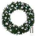 thumbnail image 1 of 48in Pre-Lit Christmas Wreath with Remote Control, SESSLIFE Large Artificial Wreath with 150 Dual White LEDs and 11 Modes for Outdoor Front Door, Gate, Wall, Light Green, 1 of 10