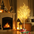 thumbnail image 1 of SESSLIFE 5FT 72 LED White Twig Tree with Lights for Christmas Holiday Wedding Room Decorations Indoor Outdoor Use, 1 of 9