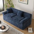 thumbnail image 1 of SESSLIFE 71" Boneless Loveseat Sofa, Corduroy 2-Seater Cloud Couch with Tilted Armrests & Double Cushions, No Assembly Floor Sofa for Living Room, Apartment, Light Gray, 1 of 5