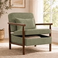 thumbnail image 1 of SESSLIFE Accent Chair with Hidden Storage, Wide Seat Corduroy Reading Armchair with Lumbar Pillow, Living Room Chair with Solid Wood Frame, Green, 1 of 10