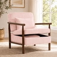 thumbnail image 1 of SESSLIFE Accent Chair with Hidden Storage, Wide Seat Corduroy Reading Armchair with Lumbar Pillow, Living Room Chair with Solid Wood Frame, Pink, 1 of 10