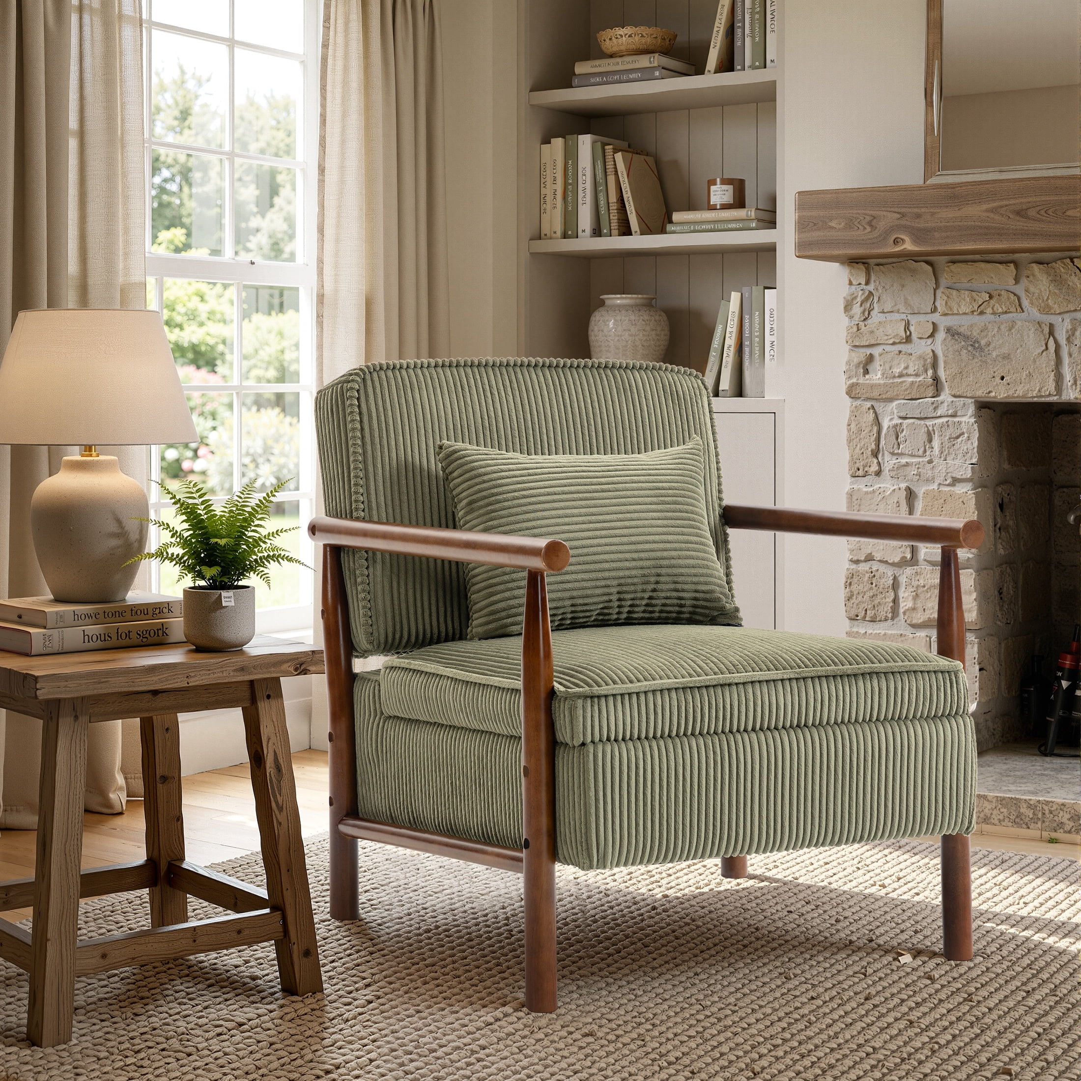Accent Chair with Storage Space, Green