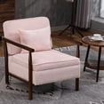 thumbnail image 1 of SESSLIFE Accent Chair with Storage Space, Upholstered Living Room Chairs with Waist Cushion & Wood Frame, Reading Armchair for Bedroom Sunroom, Pink, 1 of 4
