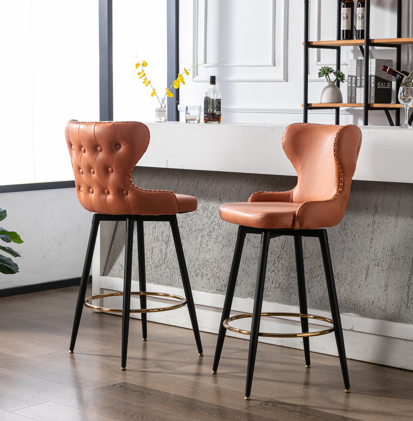 SESSLIFE Bar Chairs Set of 2, Counter Height Bar Chairs for Kitchen ...