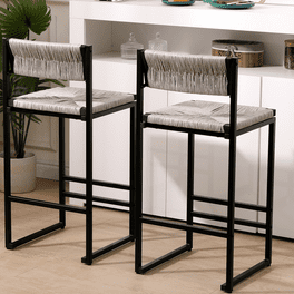 Swivel Bar Stools Set of 2 Comfy Upholstered Counter Height Bar Chairs with Metal Base and Footrest Dining Chairs for Kitchen Dining Room Bar Club Cafe Ivory Walmart