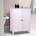 thumbnail image 1 of SESSLIFE Bathroom Floor Storage Cabinet with 2 Doors, Bathroom Cabinet with Adjustable Shelves, White, 1 of 8