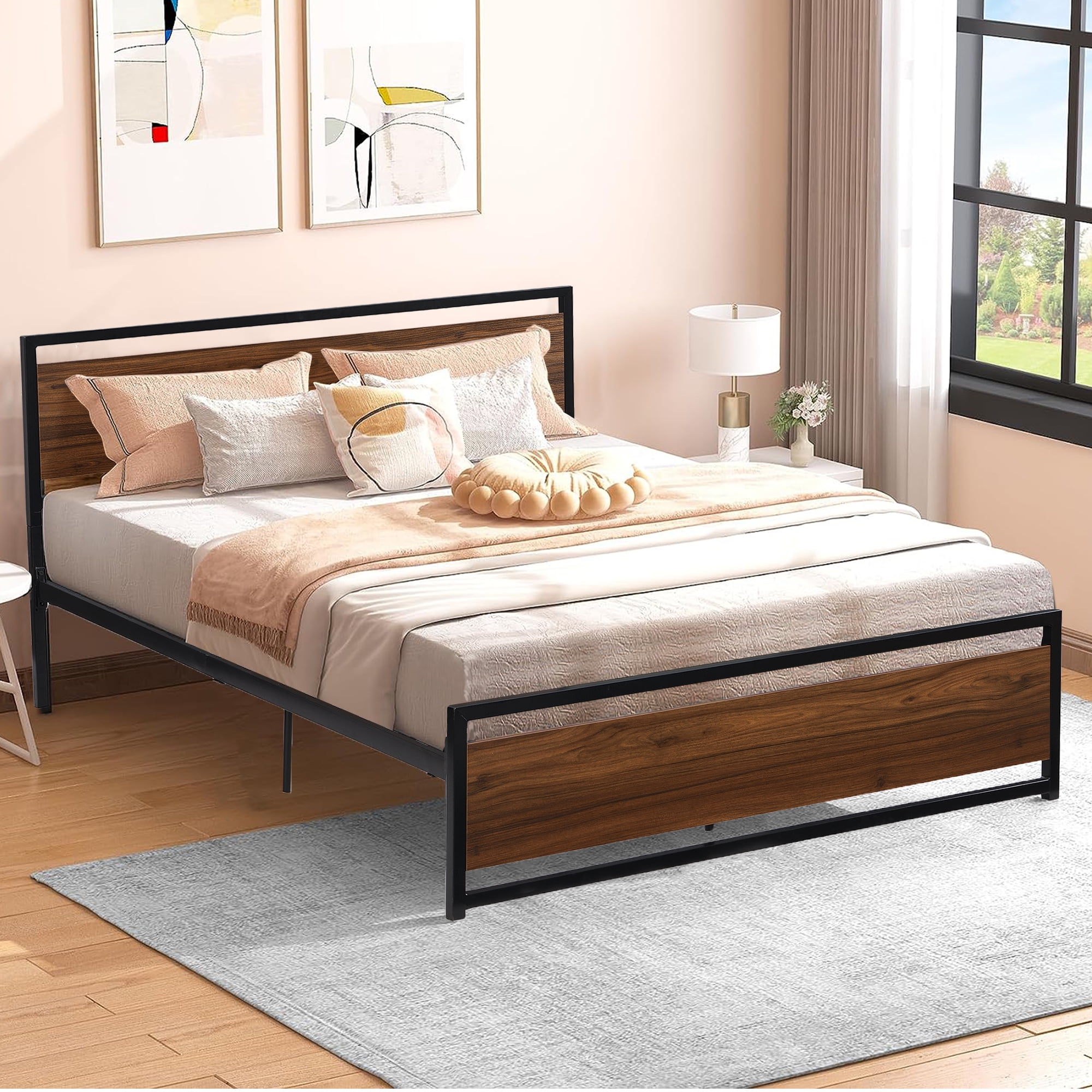 SESSLIFE Black Full Metal Bed Frame, 13 Inch Full Size Bed Frame w