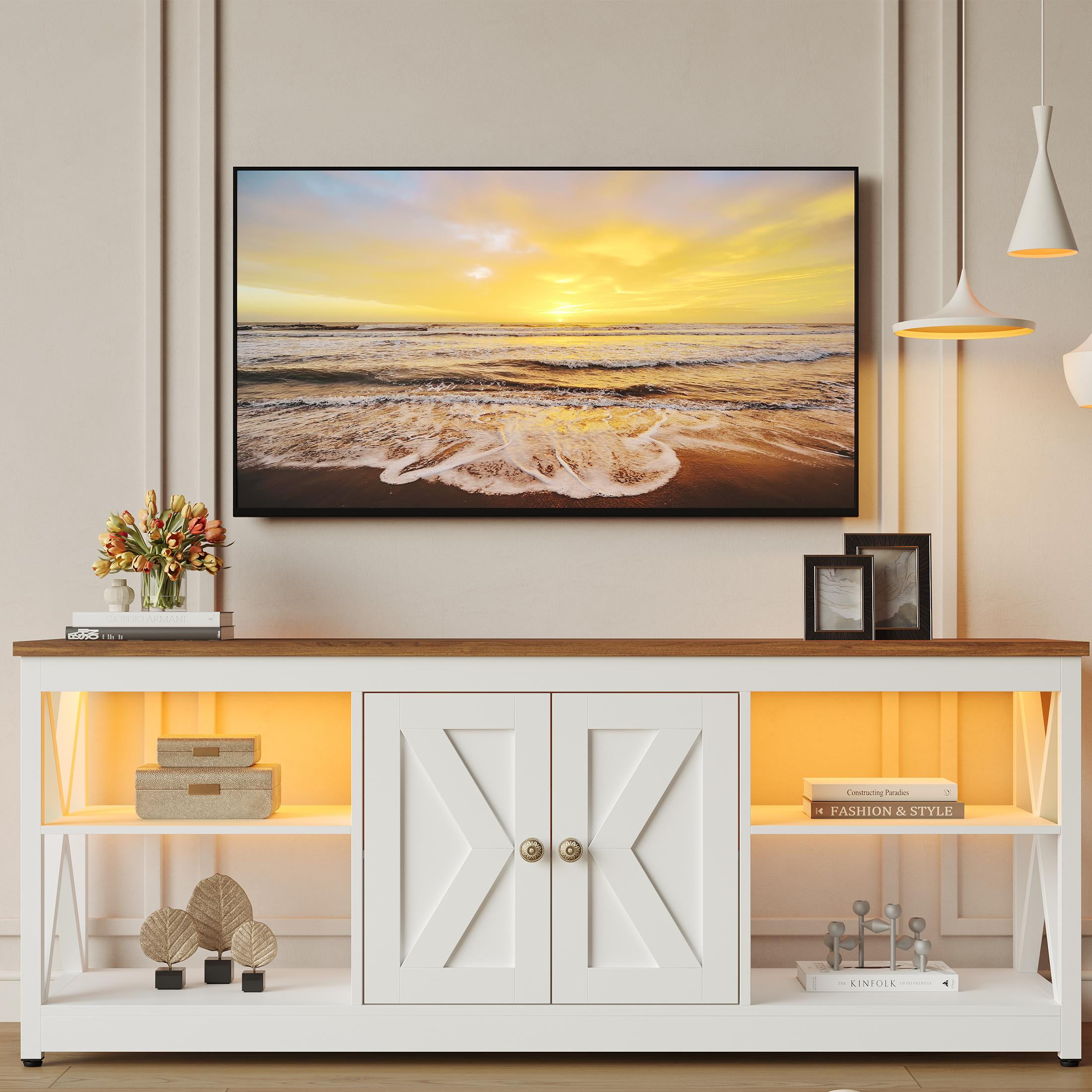 Tv stand for 70 inch tv with led lights discount