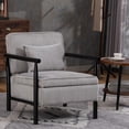 thumbnail image 1 of SESSLIFE Accent Chair with Storage Space, Upholstered Living Room Chairs with Waist Cushion & Wood Frame, Reading Armchair for Bedroom Sunroom, Gray, 1 of 6