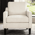 thumbnail image 1 of SESSLIFE Wider Seat Accent Chair, Comfy Arm Chair Mid Century Modern Sofa Chair for Small Spaces Bedroom, Home Office, Apartment(White), 1 of 6