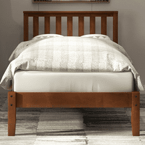 SESSLIFE Espresso Twin Wood Bed Frame, Wood Platform Bed w/ Headboard, Adults Kids Modern Bed Frame, No Box Spring Needed, Easy Assembly