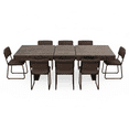 thumbnail image 1 of SESSLIFE Expandable Dining Table for 6 to 10 People, Modern Farmhouse Kitchen Table with Extensible Leaf, Rustic Dining Table with Strong Legs, 63 to 78.7 Inch, Deep Rustic Brown, 1 of 6