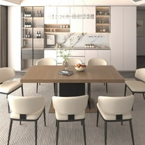 SESSLIFE Extendable Dining Table for 6-10 People, 160-200cm Solid Wood Farmhouse Table with Distressed Finish, Rustic Rectangular Kitchen Table, Dining Room Table for Large Space, Black Brown