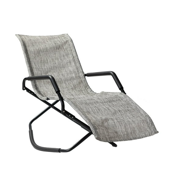 SESSLIFE Folding Reclining Chair, Metal Patio Rocking Recliner, Indoor Outdoor Heavy Duty Portable Chair, TE3137