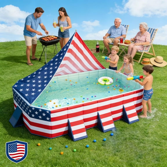 SESSLIFE Foldable Swimming Pool, Non-Inflatable Portable Pool,Inflatable-Free and Durable with Triangle Support , Foldable Storage, Easy Setup, 76.62" 53.93" 17.71"