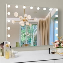 SESSLIFE Hollywood Vanity Mirror with Lights, Touch Control Dimmable Makeup Mirror with 18 LED Bulbs, 10x Magnification and USB Rechargeable, Wall Mount/Tabletop Mirror for Bedroom