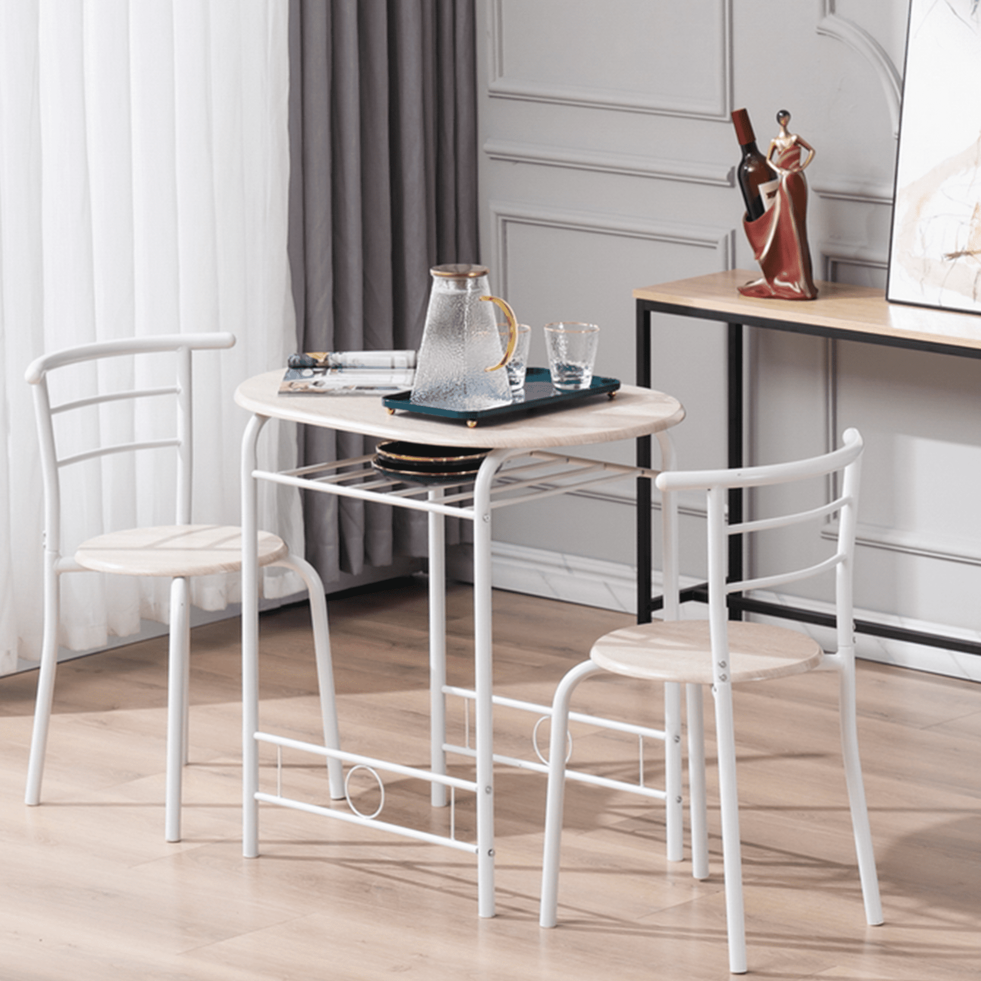 SESSLIFE Kitchen Table and Chairs for 2, Modern Dining Room Table Set