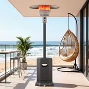 Clearance Patio Propane Heater, 50,000 BTU Patio Heater for Outdoor Use, Freestanding Heater with Wheels, Stainless Steel Outdoor Heater with Overheating Protection, CSA Certified, for Patio Garden