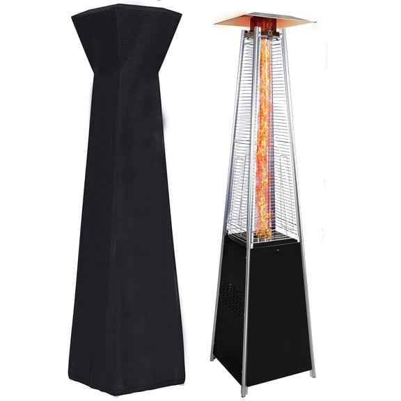 Enyopro Patio Heater, 48000 BTU Pyramid Propane Patio Heater, Outdoor Heater with Wheels and Protective Cover, 5-Min Quick Heating, Portable Heater for Patio, Backyard, Garden, Porch and Pool