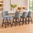 thumbnail image 1 of SESSLIFE Swivel Bar Stools Set of 4, 26" Counter Height Upholstered Bar Stools with Back, Bar Chairs with Solid Wood Legs for Kitchen Island Dining Room Home, Gray, 1 of 9