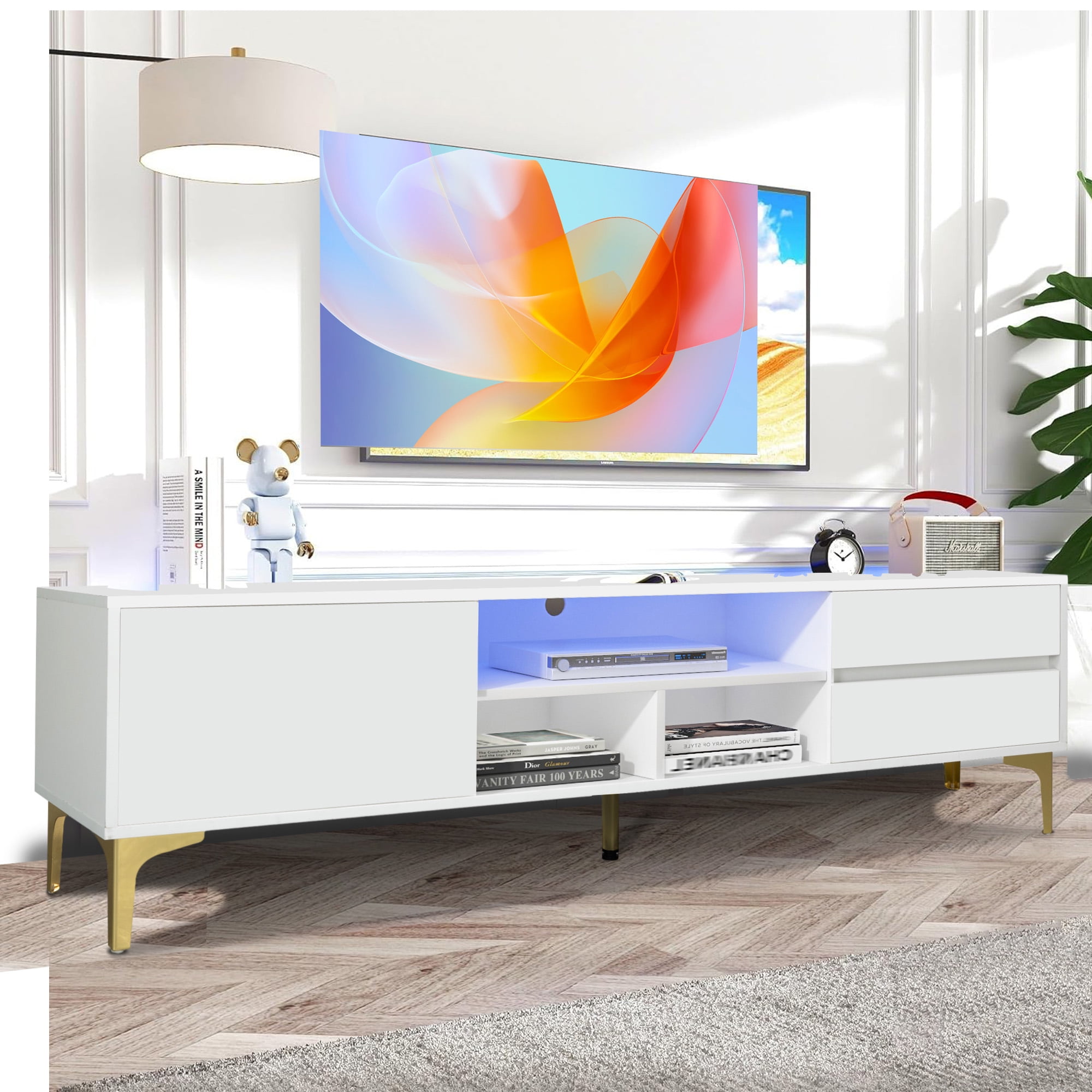 SESSLIFE TV Console Table for 70 Inch TV, Large Television Stand with