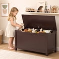 thumbnail image 1 of Kids Toy Box for Boys Girls, SESSLIFE Wooden Toy Box with Safety-Hinged Lid, Toy Organizer and Bench for Playroom, Bedroom, or Toddler Room, Supports up to 160 lbs, Espresso, 1 of 8