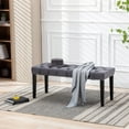 thumbnail image 1 of SESSLIFE Upholstered Tufted Bench, Middle Century Modern Rectangular Footrest for Bedroom Entryway Channel (Dark Gray), 1 of 8