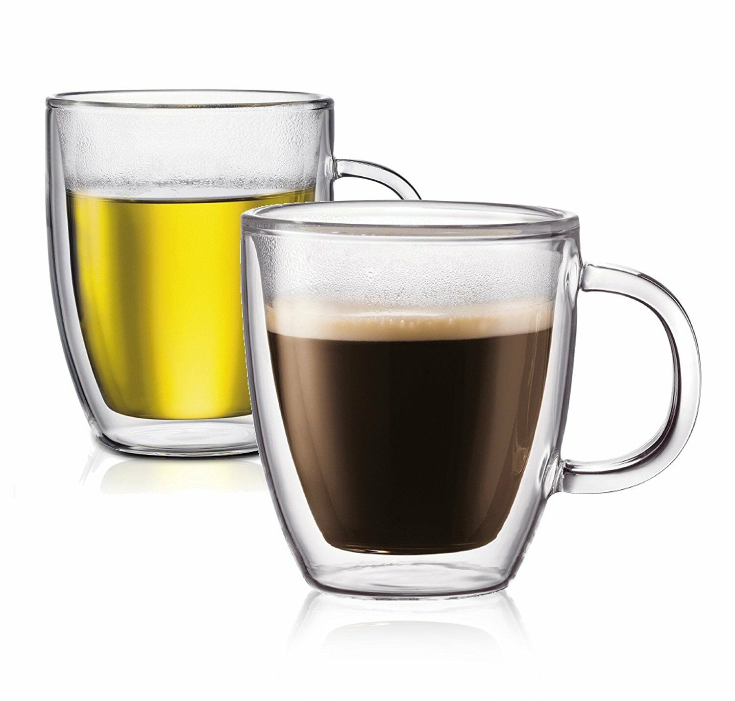 Lemonsoda Double Wall Glass Coffee Mugs Cups (8.5 Fluid ounces) Espresso or Tea Glasses, Insulated Drinking Glasses | Hot and Cold Beverages | Set of