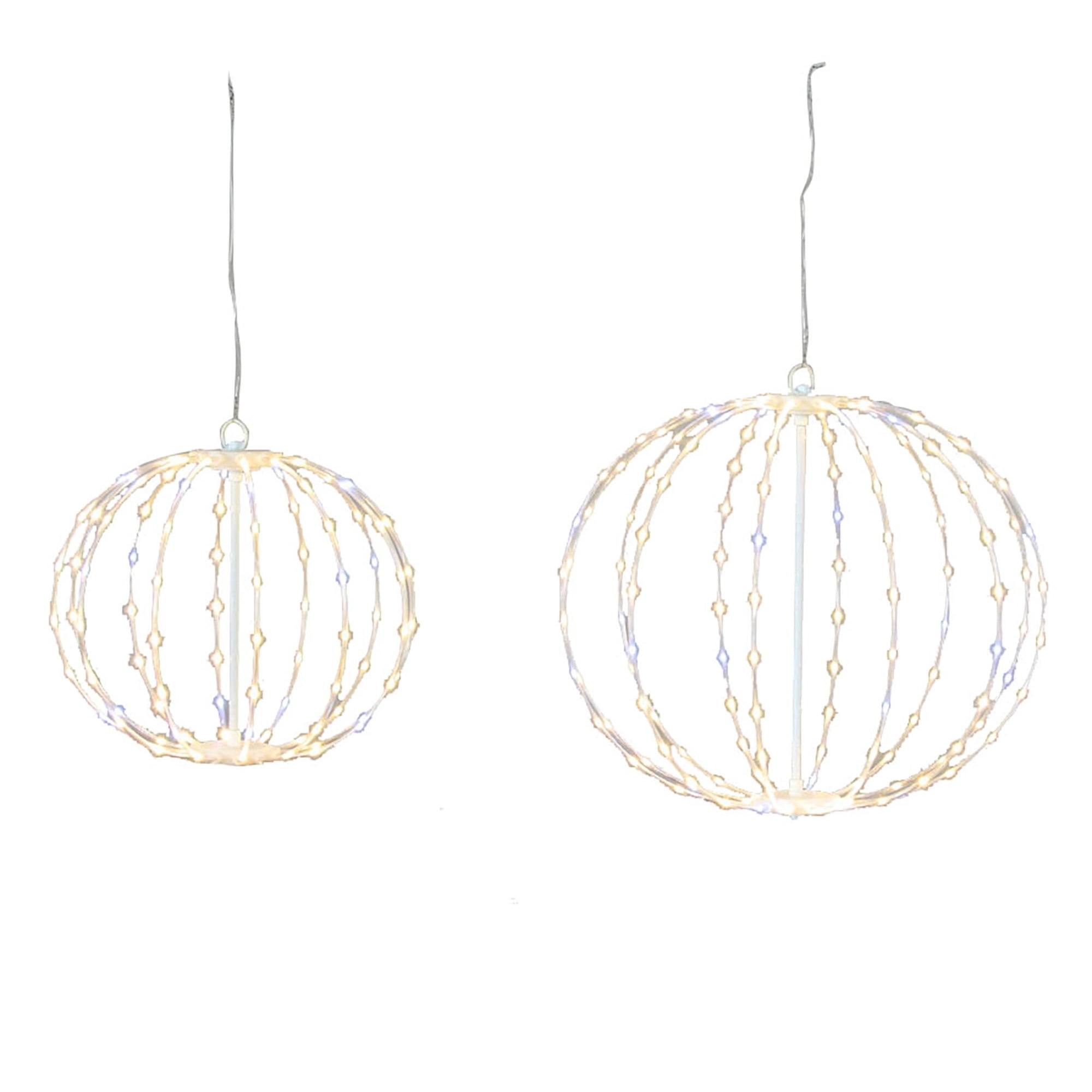 Indoor/Outdoor Twinkle Christmas Ornaments Decoration with 240 LED Lights, Warm White, Set of 2, by Holiday Time