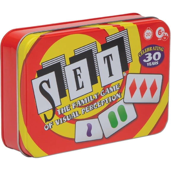 SET Card Games for Kids - Collectors Tin, Matching Game, Learning Games, Fun Family Games, Game Night, Travel Games, Memory Game, Learning Game, Multi-Player Card Game of Visual Perception, Ages 6+