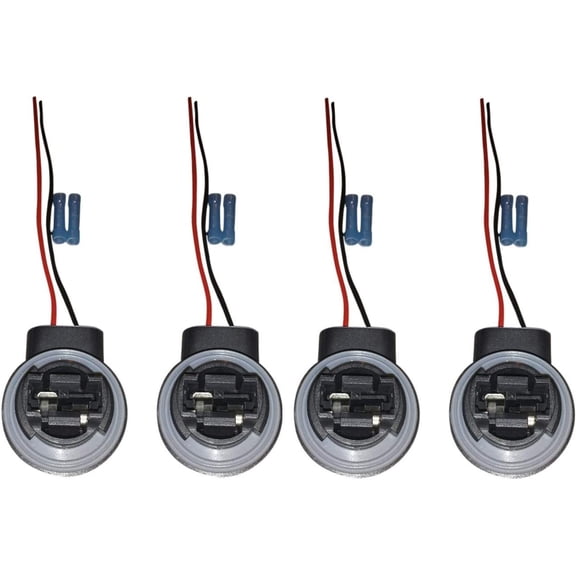 (SET OF FOUR) Muzzys 3156/4156 Wire Harness Pigtail Socket for LED and Standard Bulbs Turn Signal, Brake Light, DRL, Daytime Running Lights, Backup, Reverse Lights