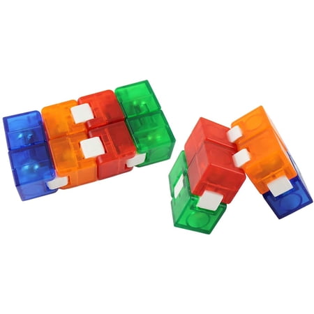 SET OF 2 Heavy Infinity Cube - Magic Endless Folding Fidget Toy - Flip Over and Over - Bend and Fold Crazy Shapes Puzzle - ADD Anxiety