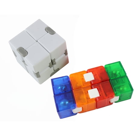 SET OF 2 Infinity Cubes - Magic Endless Folding Fidget Toy - Flip Over and Over - Bend and Fold Crazy Shapes Puzzle - ADD Anxiety Soothing Calm Anxiety Toy for Classroom or Office Focus