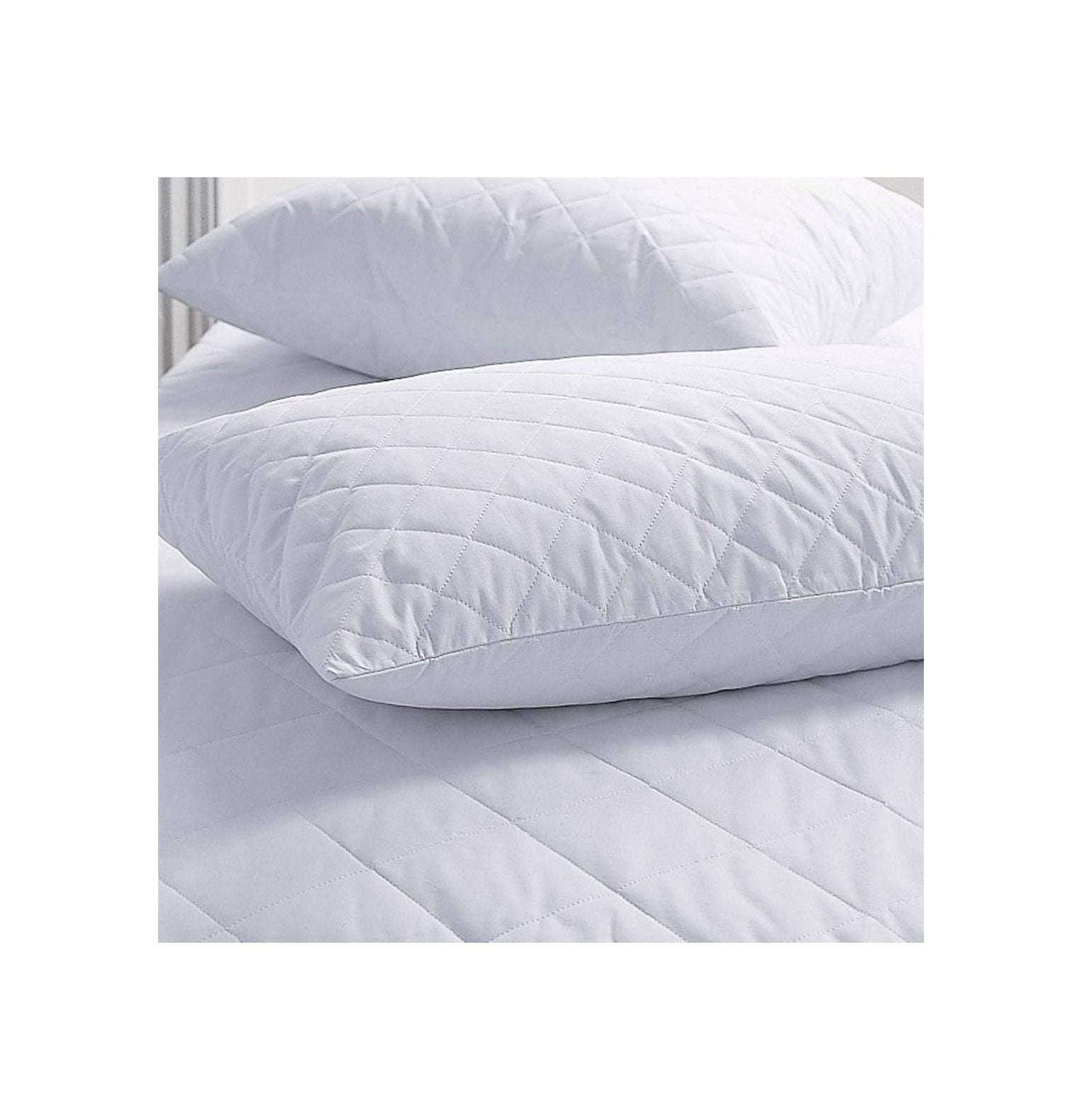 SET OF 2 NEW ZIPPERED QUILTED PILLOW COVERS STANDARD SIZE